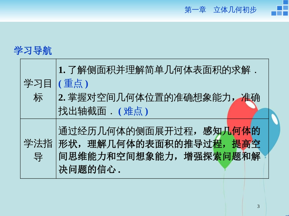 高中数学 第一章 立体几何初步 1.7 简单几何体的面积和体积 1.7.1 简单几何体的侧面积课件 北师大版必修2_第3页