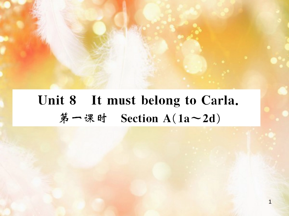 九年级英语全册 Unit 8 It must belong to Carla（第1课时）习题课件 （新版）人教新目标版_第1页