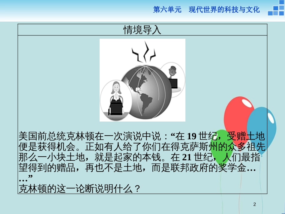 2017-2018学年高中历史 第六单元 现代世界的科技与文化 第26课 改变世界的高新科技课件 岳麓版必修3_第2页
