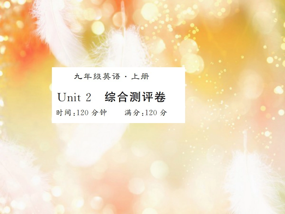 九年级英语全册 Unit 2 I think that mooncakes are delicious测评卷习题课件 （新版）人教新目标版_第1页