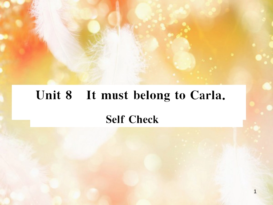 九年级英语全册 Unit 8 It must belong to Carla Self Check习题课件 （新版）人教新目标版_第1页