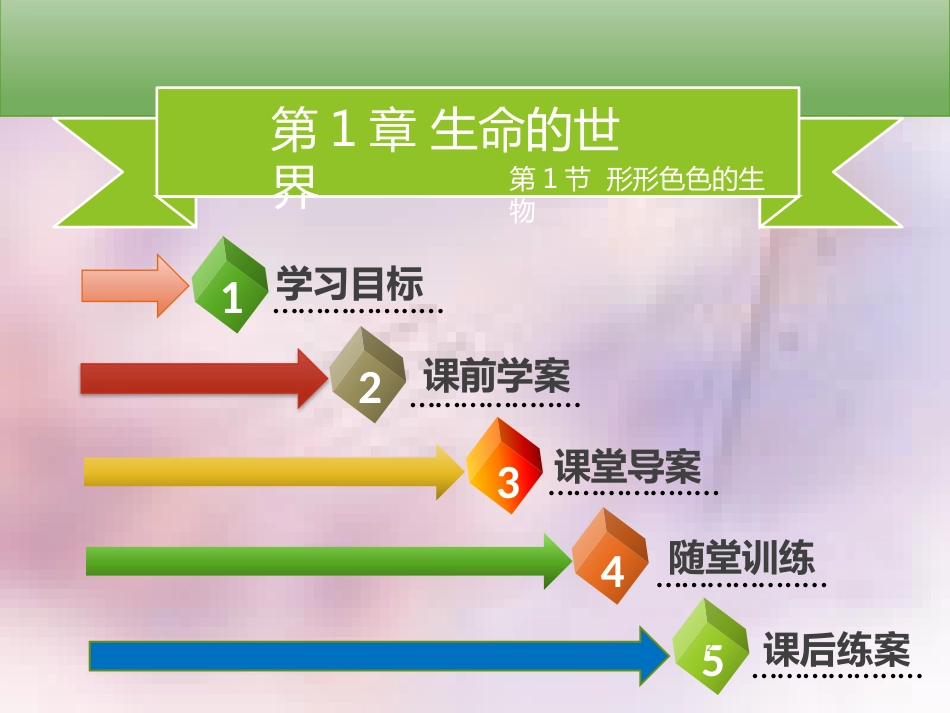 七年级生物上册 第一单元 第1章 第1节 形形色色的生物（第1课时 生物的多样性）习题课件 （新版）北师大版_第2页