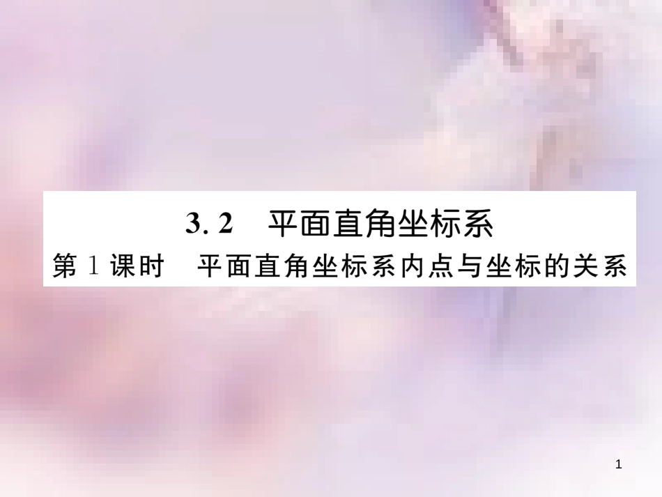 八年级数学上册 第3章 位置与坐标 3.2 平面直角坐标系 第1课时 平面直角坐标系内点与坐标的关系作业课件 （新版）北师大版_第1页