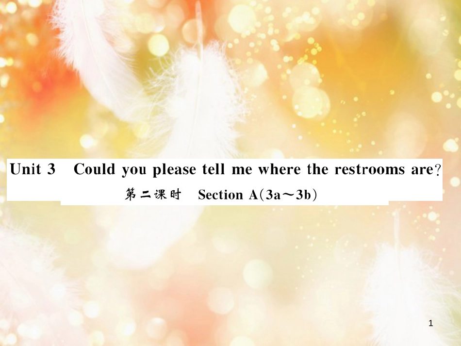 九年级英语全册 Unit 3 Could you please tell me where the restrooms are（第2课时）习题课件 （新版）人教新目标版_第1页