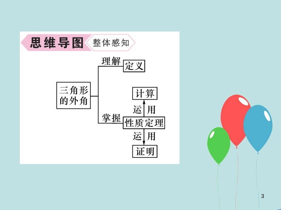 （遵义专版）八年级数学上册 第11章 三角形 11.2 与三角形有关的角 11.2.2 三角形的外角习题课件 （新版）新人教版_第3页
