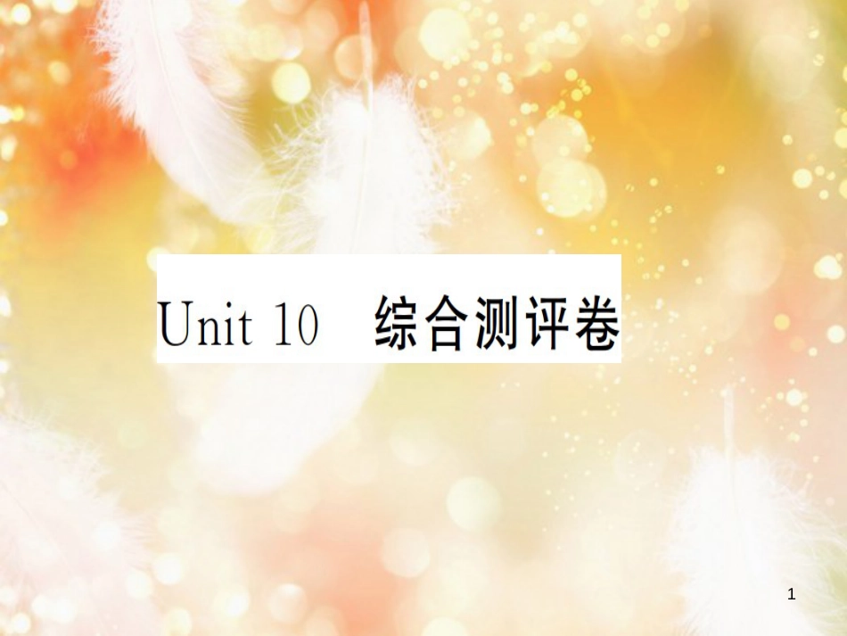 九年级英语全册 Unit 10 You’re supposed to shake hands测评卷习题课件 （新版）人教新目标版_第1页