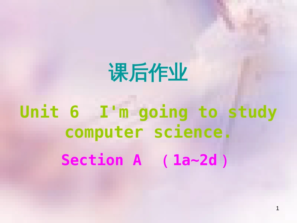 八年级英语上册 Unit 6 I’m going to study computer science课后作业课件 （新版）人教新目标版_第1页