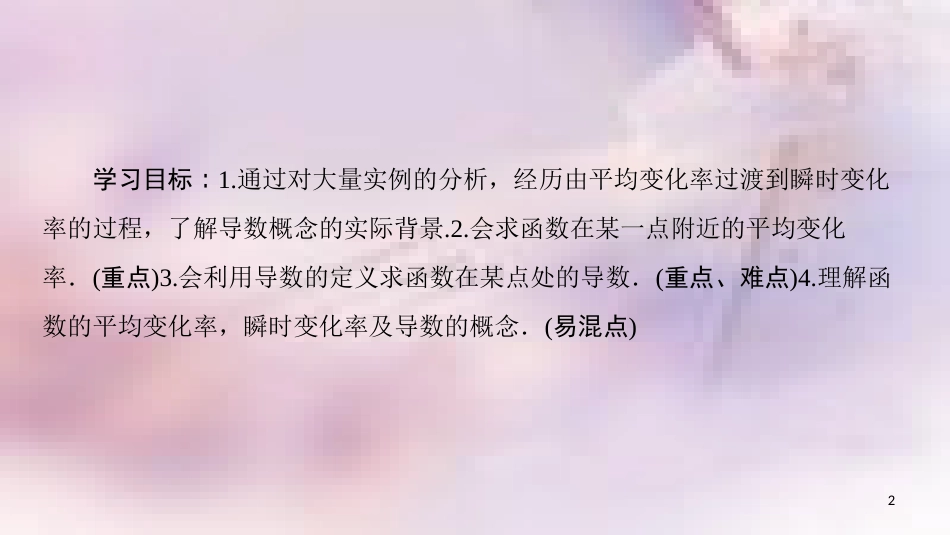 高中数学 第一章 导数及其应用 1.1 变化率与导数 1.1.1 变化率问题 1.1.2 导数的概念课件 新人教A版选修2-2_第2页