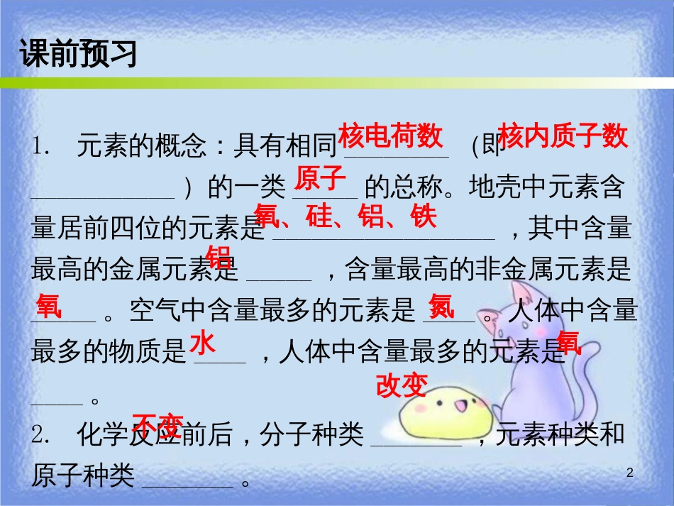 九年级化学上册 第三单元 物质构成的奥秘 课题3 元素 课时1 元素 元素与构成物质的粒子之间的关系（内文）课件 （新版）新人教版_第2页