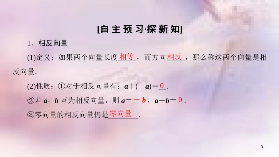 高中数学 第二章 平面向量 2.2 平面向量的线性运算 2.2.2 向量减法运算及其几何意义课件 新人教A版必修4_第3页