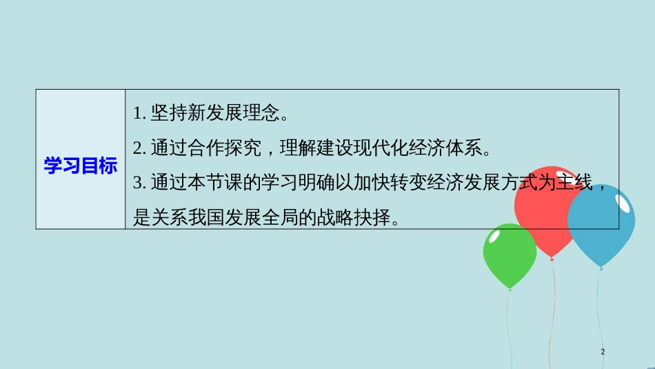 （浙江专版）高中政治 第四单元 发展社会主义市场经济 第十课 新发展理念和中国特色社会主义新时代的经济建设 2 贯彻新发展理念 建设现代化经济体系课件 新人教版必修1_第2页