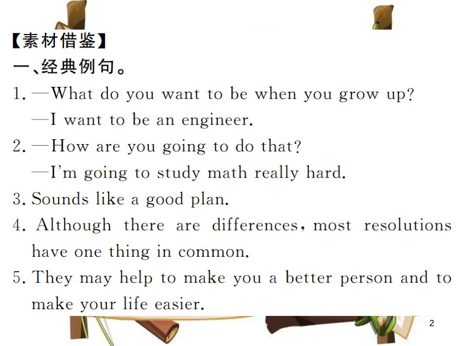 （河南专用）八年级英语上册 Unit 6 I’m going to study computer science写作小专题习题课件 （新版）人教新目标版_第2页