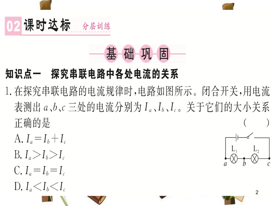 （湖北专用）九年级物理全册 第十五章 第5节 串、并联电路中电流的规律课件 （新版）新人教版_第2页
