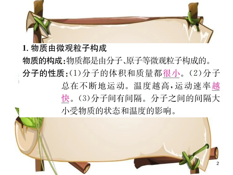 （河南专版）九年级化学上册 第三单元 物质构成的奥秘 课题1 分子和原子（增分课练）习题课件 （新版）新人教版_第2页