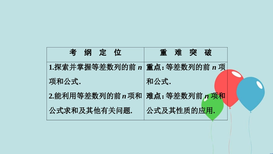 高中数学 第二章 数列 2.3 等差数列的前n项和 第1课时 等差数列的前n项和公式课件 新人教A版必修5_第2页