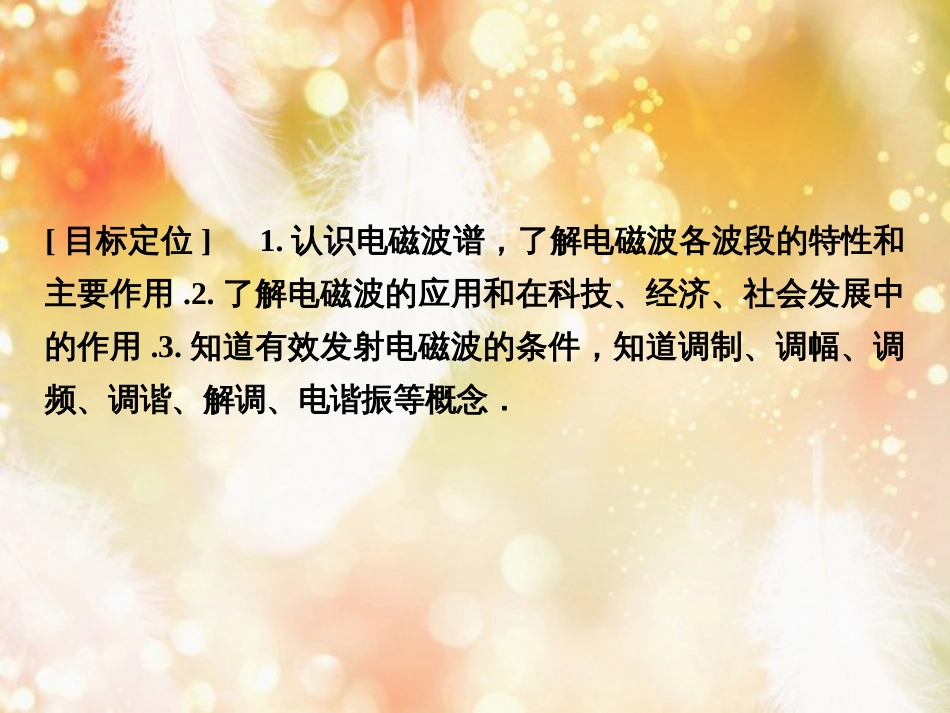 高中物理 第三章 电磁振荡 电磁波 第3、4讲 电磁波谱 电磁波的应用 无线电波的发射、传播和接收课件 教科版选修3-4_第2页