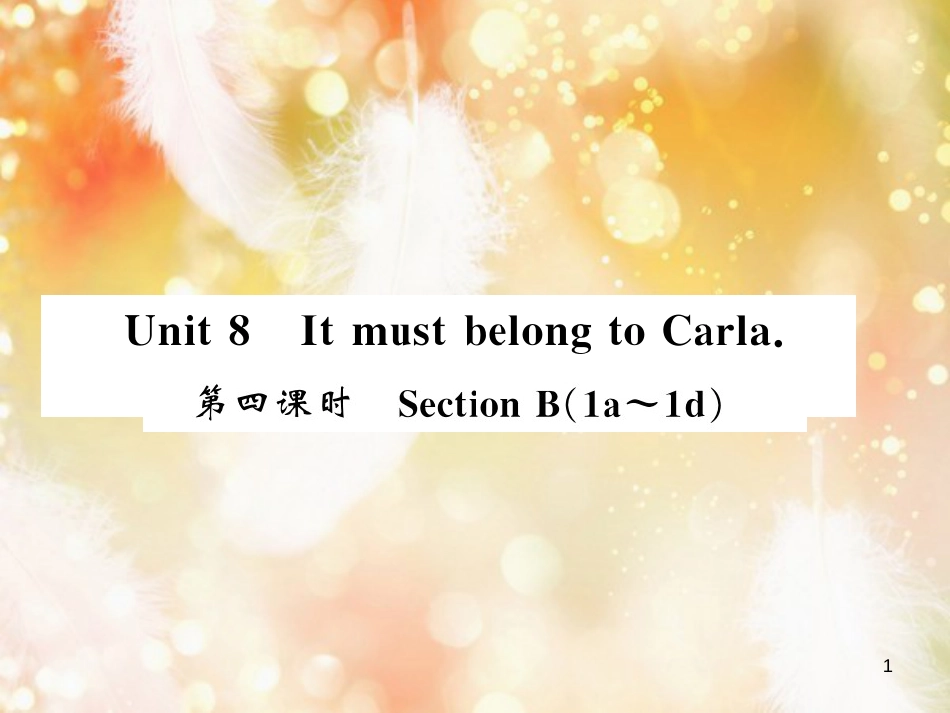 九年级英语全册 Unit 8 It must belong to Carla（第4课时）习题课件 （新版）人教新目标版_第1页