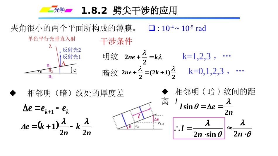 (1.4.14)--1.8.2劈尖干涉的应用_第1页