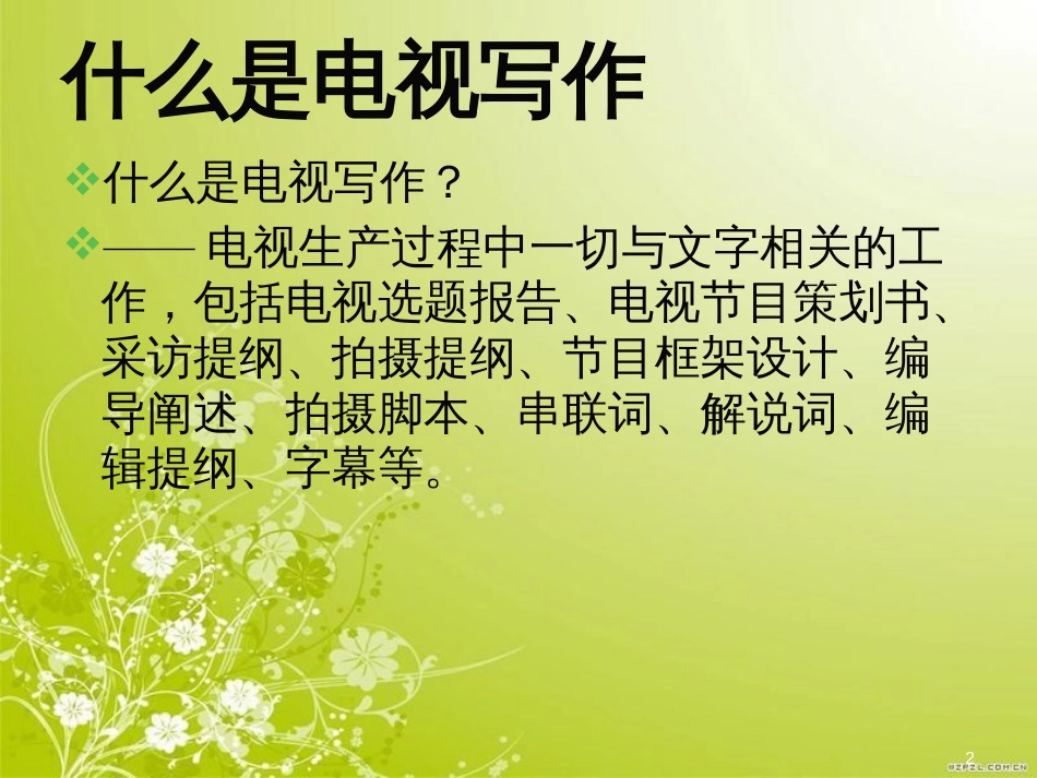 电视写作要求与技巧培训(ppt 101页)_第2页