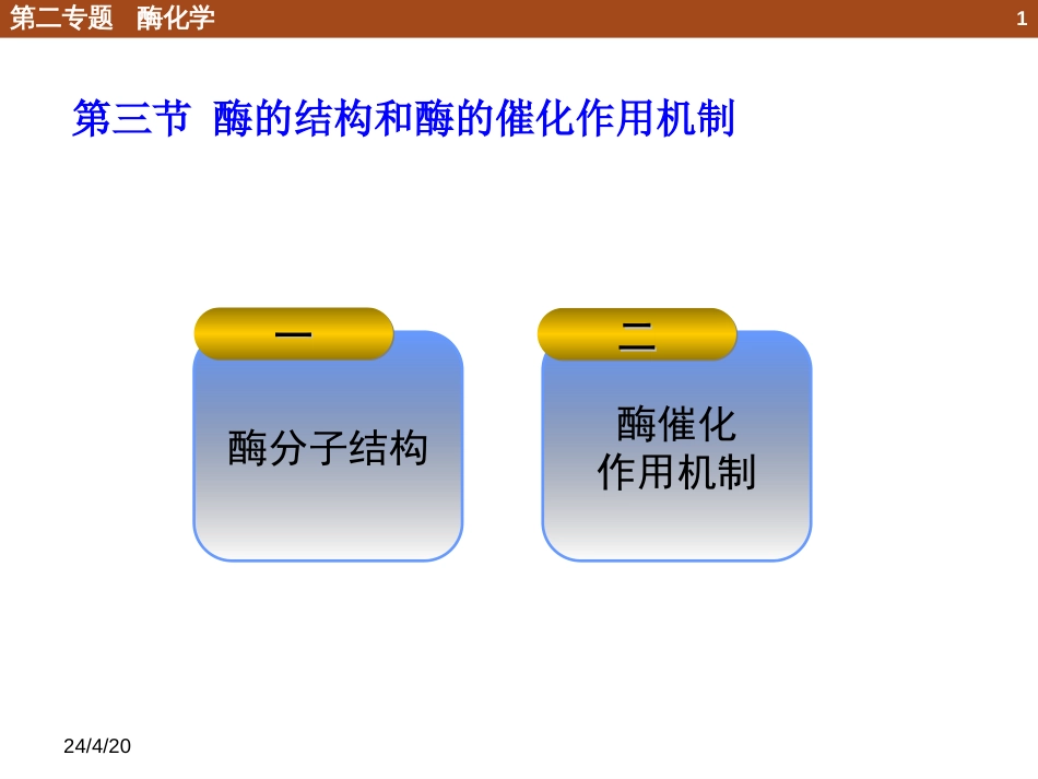 (3)--2.3 酶的结构和酶的催化作用机制_第1页