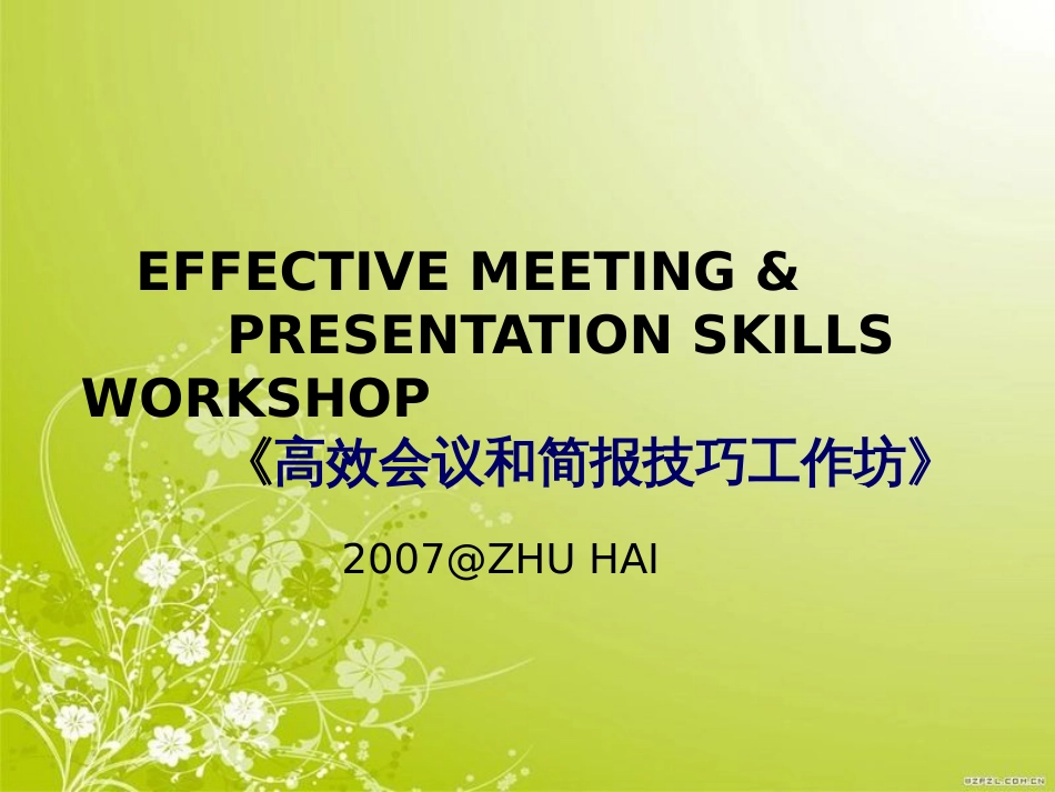 高效会议与简报技巧工作坊(ppt 95页)_第1页