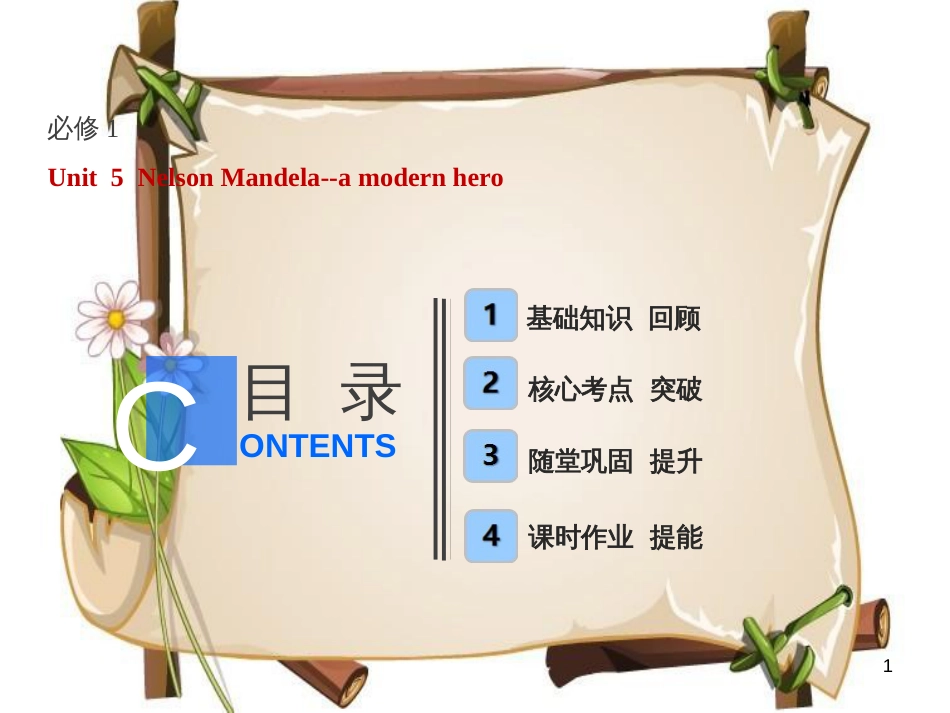（全国卷）高考英语一轮复习 Unit 5 Nelson Mandela-a modern hero课件 新人教版必修1_第1页