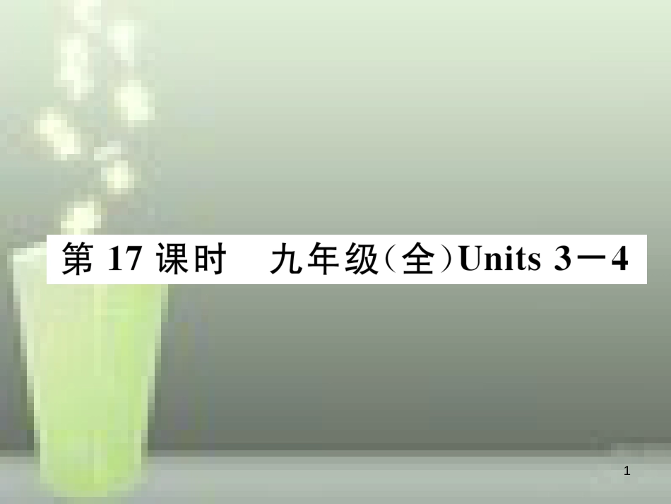 中考英语特训总复习 第一部分 教材知识梳理篇 第17课时 九全 Units 3-4优质课件_第1页