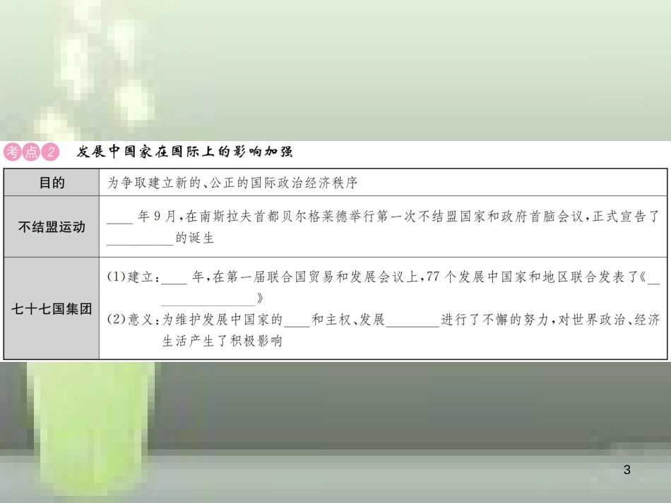 中考历史 基础复习 九年级部分 世界现代史 第二十四讲 冷战结束后世界的多极化趋势优质课件_第3页