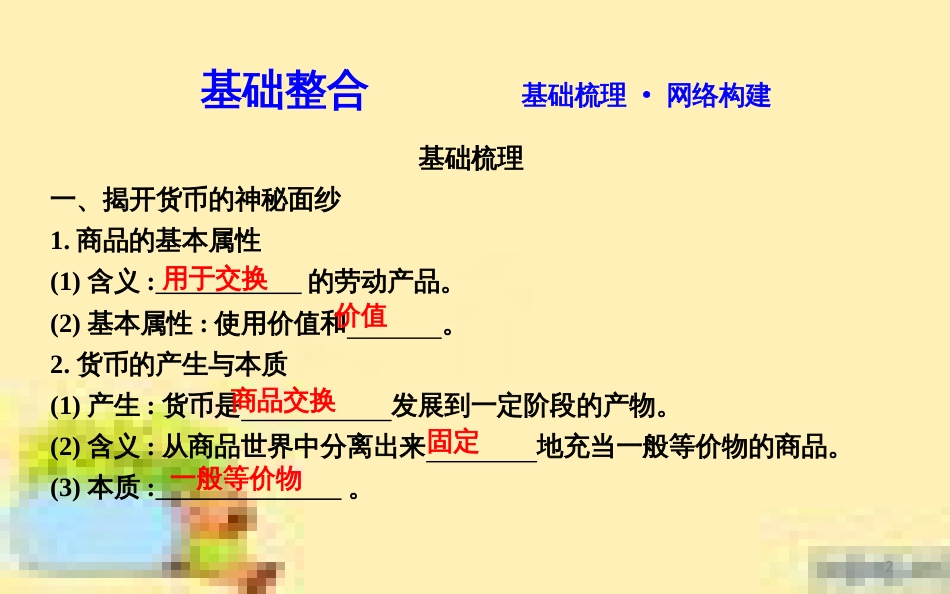 高考政治一轮复习 第一单元 文化与生活单元优化总结课件 新人教版必修3 (701)_第2页