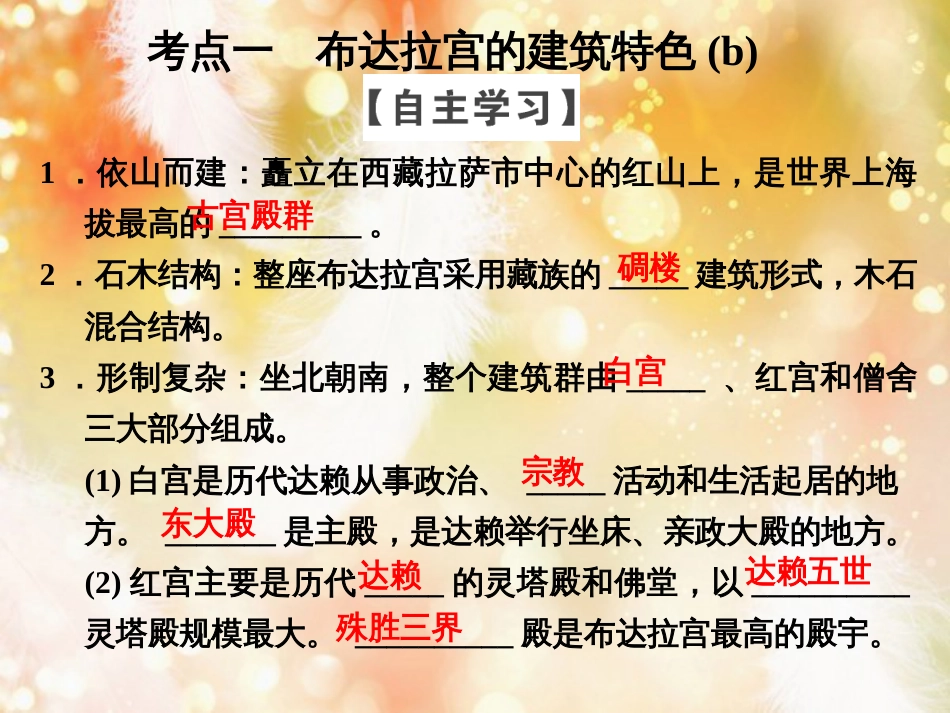 （浙江专用）高中历史 第五单元 中国的世界文化遗产代表 第3课时 世界屋脊上的布达拉宫课件 新人教版选修6_第3页