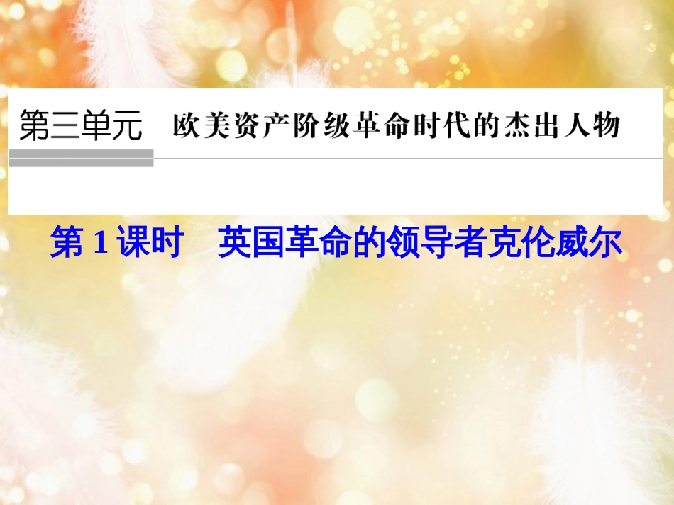 （浙江专用）高中历史 第三单元 欧美资产阶级革命时代的杰出人物 第1课时 英国革命的领导者克伦威尔课件 新人教版选修4_第1页