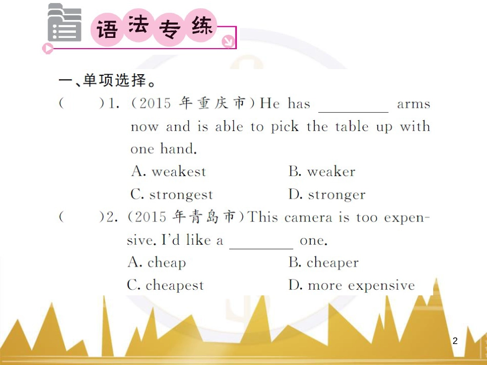 九年级英语上册 Module 11 Photos基础梳理课件 （新版）外研版 (862)_第2页