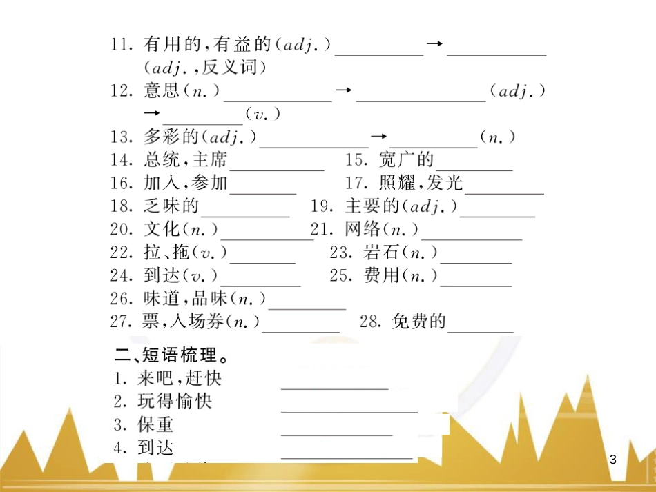 九年级英语上册 Module 11 Photos基础梳理课件 （新版）外研版 (798)_第3页