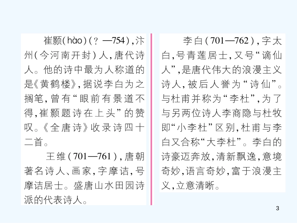 （遵义专版）八年级语文上册 第三单元 12 唐诗五首作业课件 新人教版_第3页