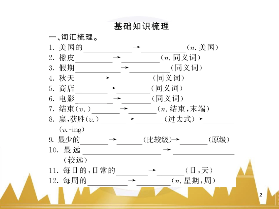 九年级英语上册 Module 11 Photos基础梳理课件 （新版）外研版 (788)_第2页