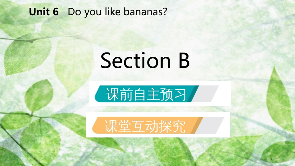 七年级英语上册 Unit 6 Do you like bananas Section B优质课件 （新版）人教新目标版_第2页