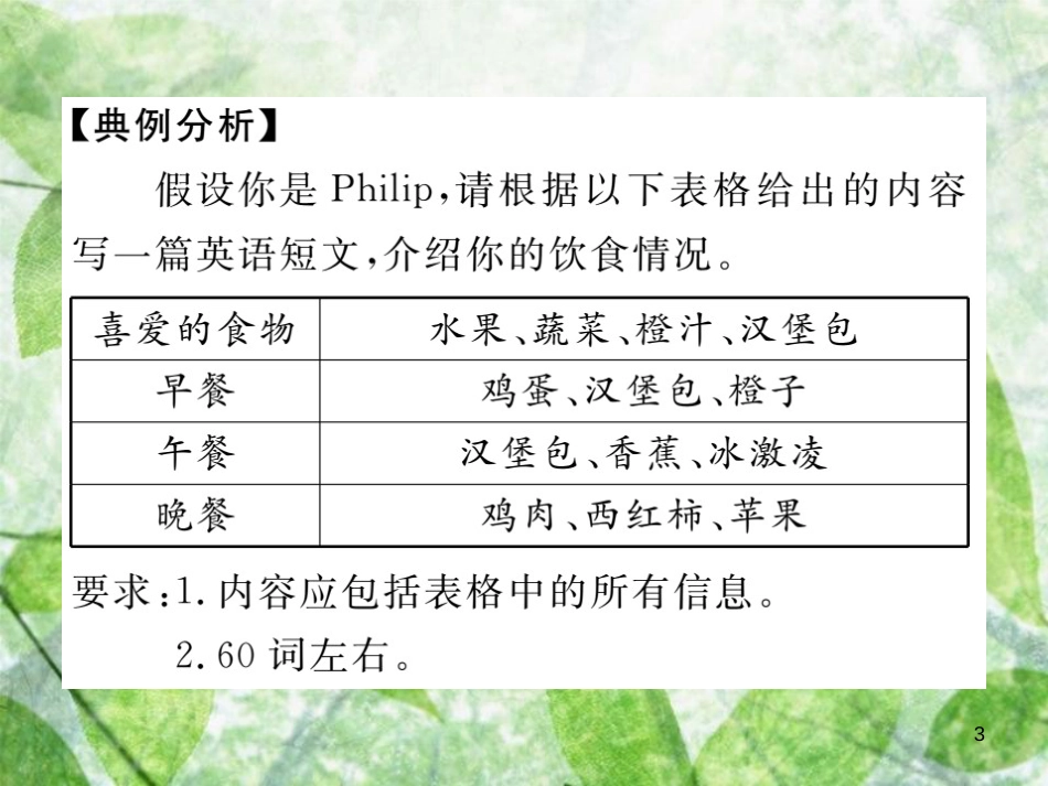 七年级英语上册 Unit 6 Do you like bananas（第4课时）Section B（3a-Self Check）习题优质课件 （新版）人教新目标版_第3页