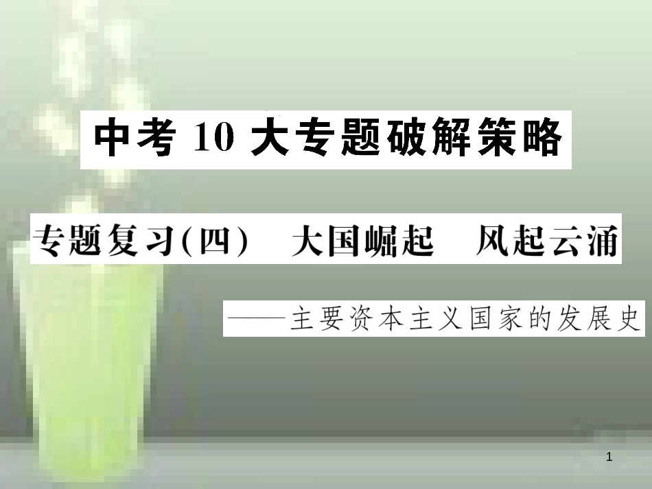 中考历史 中考十大专题破解策略 专题复习（四）大国崛起 风起云涌—主要资本主义国家的发展史优质课件_第1页