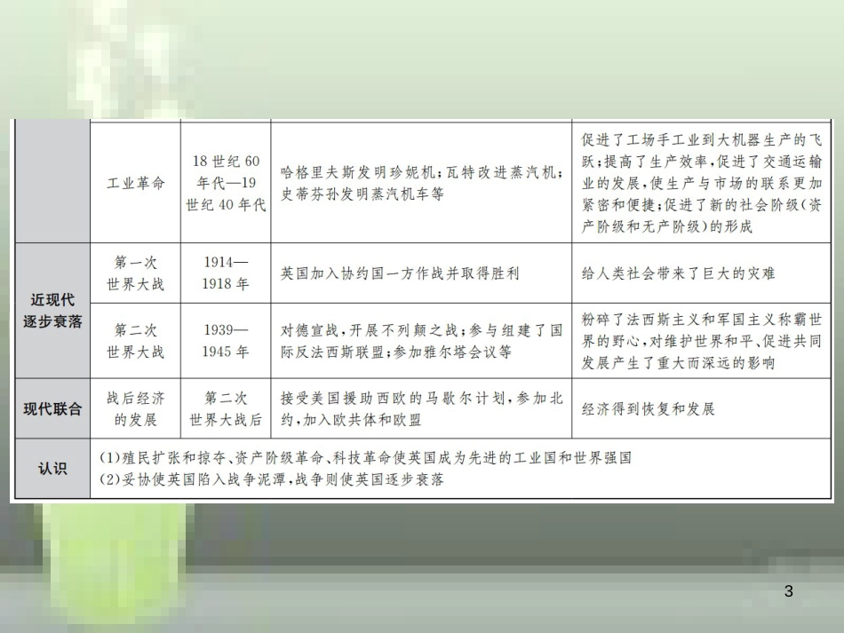 中考历史 中考十大专题破解策略 专题复习（四）大国崛起 风起云涌—主要资本主义国家的发展史优质课件_第3页