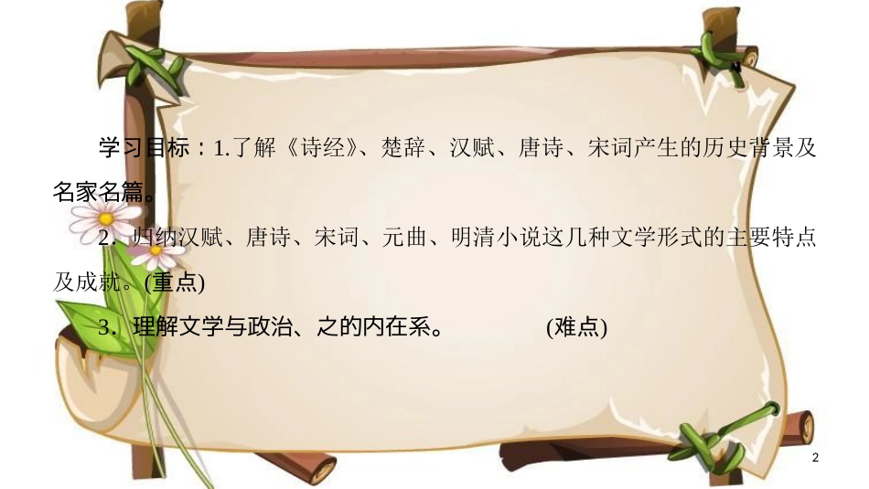 （全国通用版）高中历史 第三单元 古代中国的科学技术与文学艺术 第9课 辉煌灿烂的文学课件 新人教版必修3_第2页