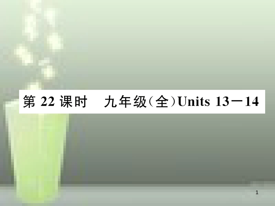 中考英语特训总复习 第一部分 教材知识梳理篇 第22课时 九全 Units 13-14优质课件_第1页