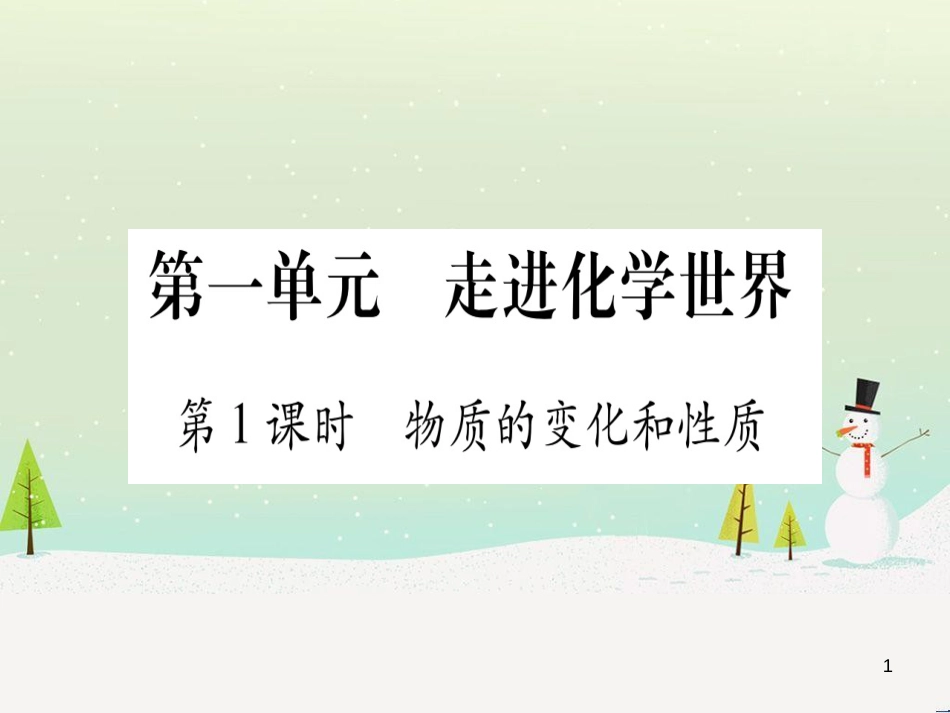 中考化学 第1单元 走进化学世界（提分精炼）课件 (1)_第1页