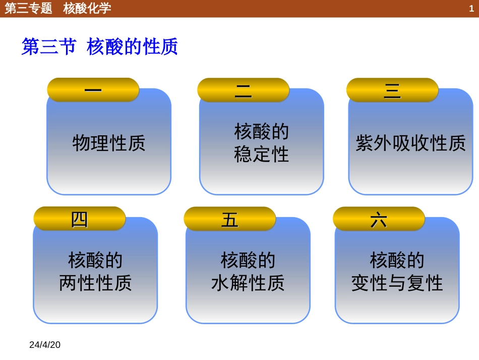 (7)--3.3 核酸的性质化学生物学导论_第1页