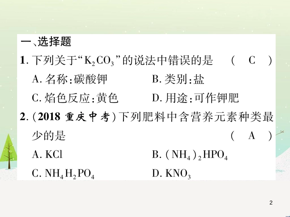 中考化学毕业总复习 第2编 重点专题突破篇 专题突破1 共存问题课件 (12)_第2页