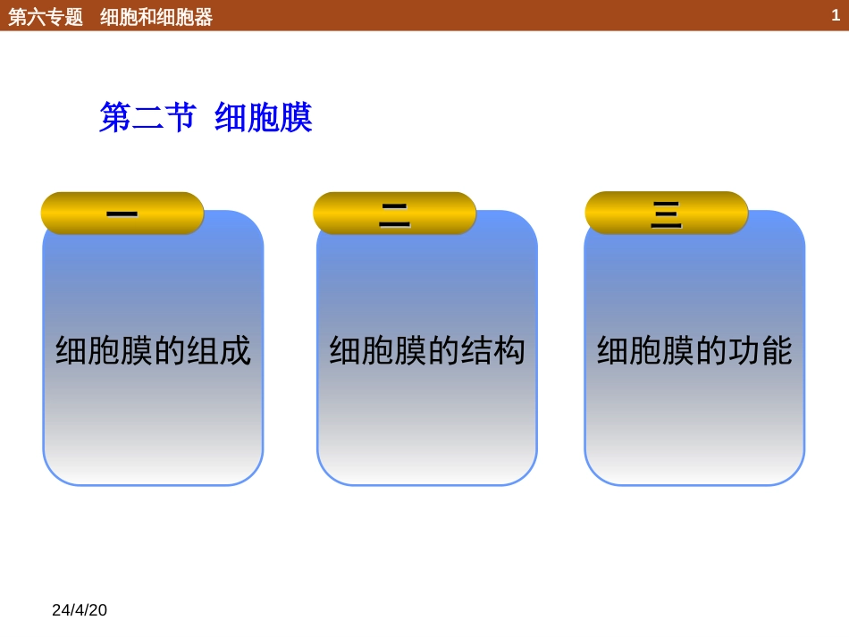 (13)--6.2 细胞膜的组成和结构_第1页