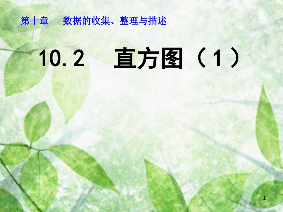 山东省诸城市桃林镇七年级数学下册 第10章 数据的收集、整理与描述 10.2 直方图（1）课件 （新版）新人教版_第1页