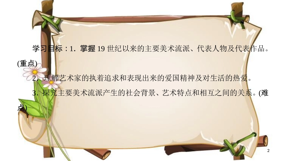（全国通用版）高中历史 第八单元 19世纪以来的世界文学艺术 第23课 美术的辉煌课件 新人教版必修3_第2页