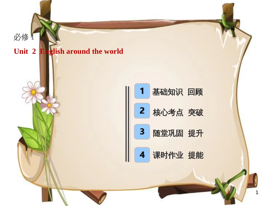 （全国卷）高考英语一轮复习 Unit 2 English around the world课件 新人教版必修1_第1页