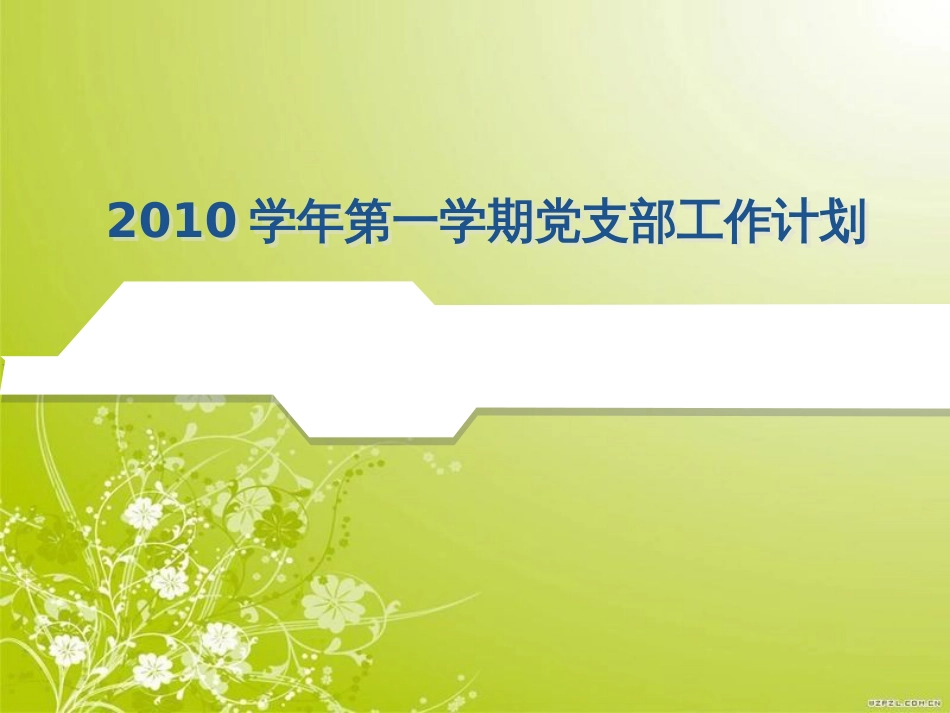第一学期党支部工作计划(ppt 22页)_第1页