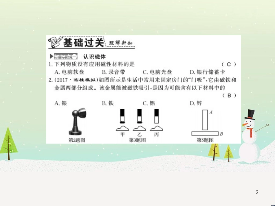 九年级物理下册 17.2 探究电动机的转动原理习题课件 （新版）粤教沪版 (3)_第2页